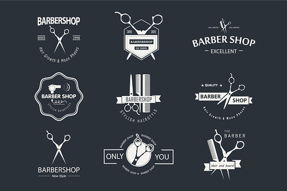   Barber shop logo elements. in Logo Icons - product preview 3