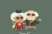 Cool grandpa and grandma