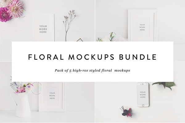 Floral Mockups Bundle : 50% off