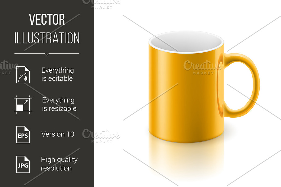 Yellow mug in Graphics - product preview 8