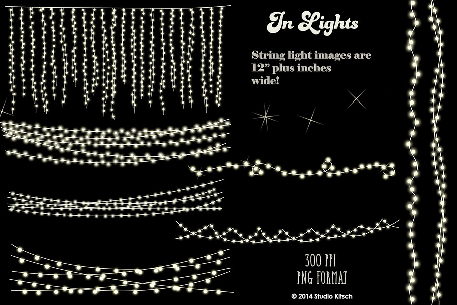String Lights Clip-Art + Bonus