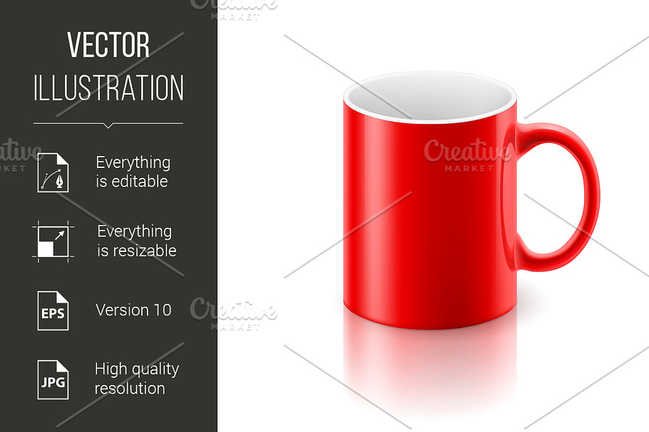 Red mug in Graphics - product preview 8