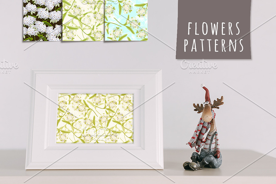 Linden flower pattern set in Illustrations - product preview 8