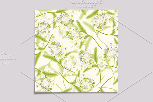 Linden flower pattern set in Illustrations - product preview 1