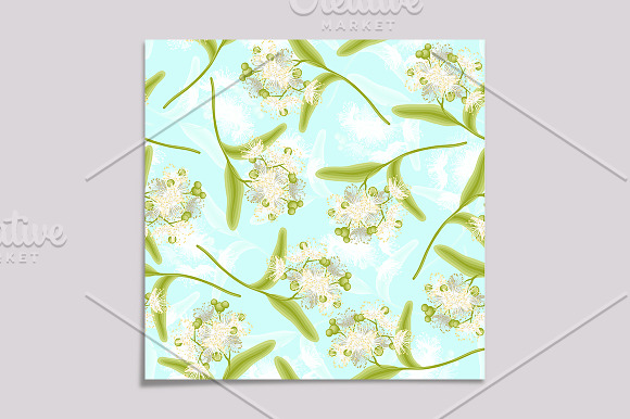 Linden flower pattern set in Illustrations - product preview 3