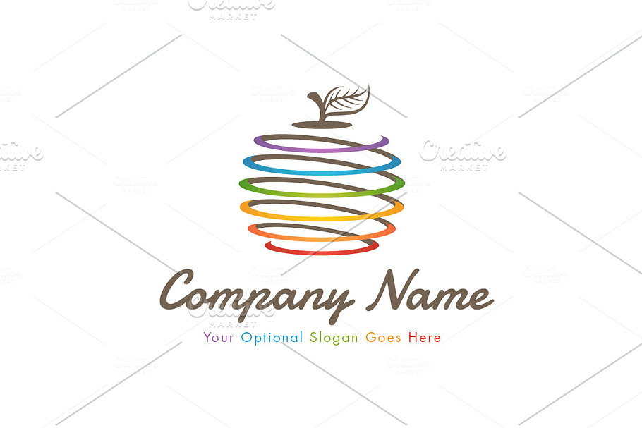 Spiral Apple Logo in Logo Templates - product preview 8