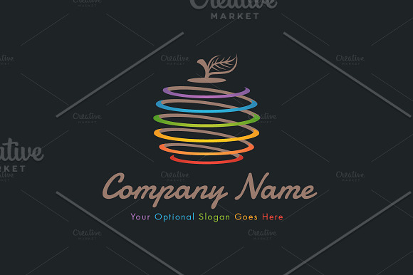 Spiral Apple Logo in Logo Templates - product preview 1