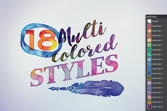 Watercolor Vector Styles Illustrator in Photoshop Layer Styles - product preview 3