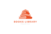 Books library logo template.