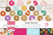 Donut Delight clip art illustrations