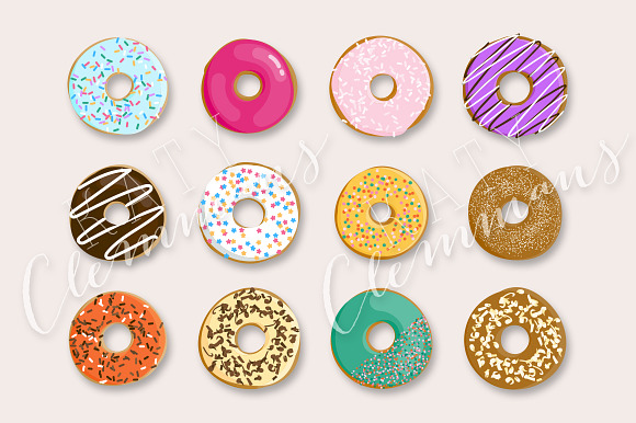 Donut Delight clip art illustrations in Illustrations - product preview 1