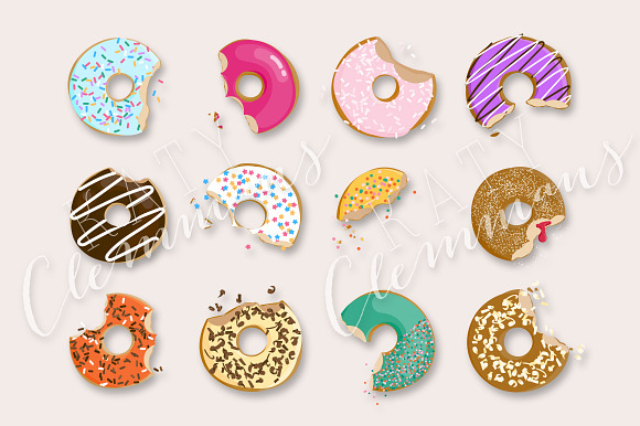 Donut Delight clip art illustrations in Illustrations - product preview 2