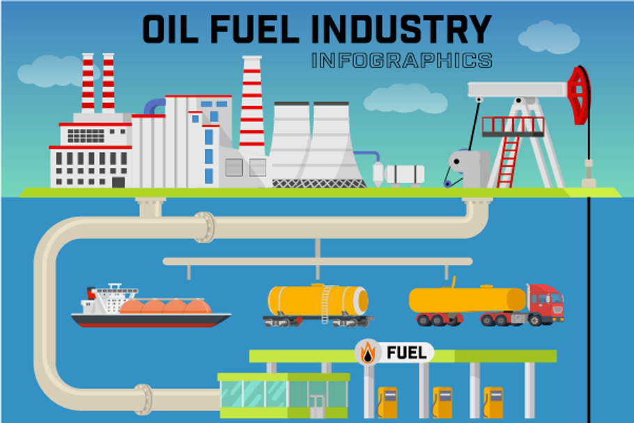 Oil fuel industry infographic in Illustrations - product preview 8