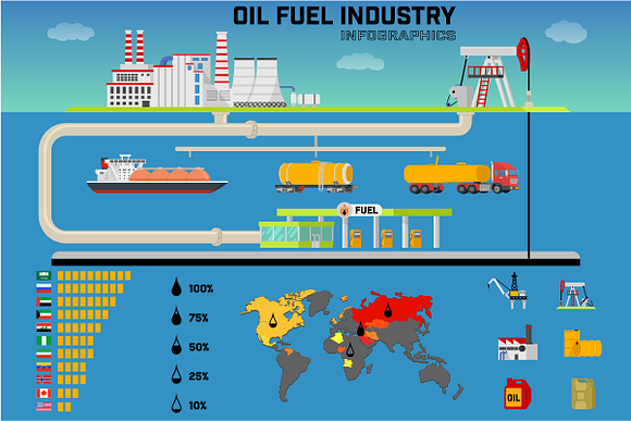 Oil fuel industry infographic in Illustrations - product preview 1