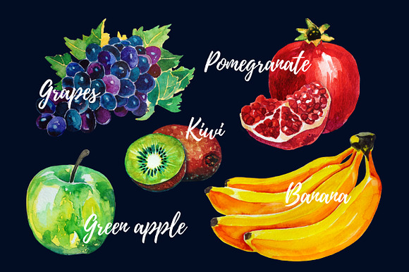 Fresh Watercolor Fruits Shop in Illustrations - product preview 3