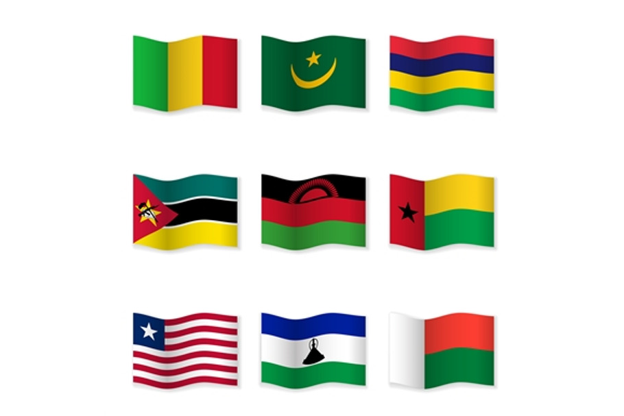 Waving  National Flags. Set-16 in Objects - product preview 8