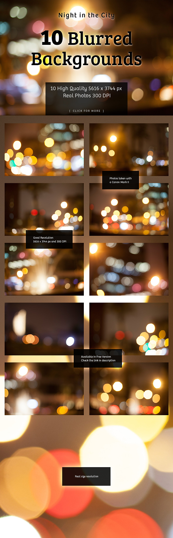 City Lights | 10 Bokeh Backgrounds in Textures - product preview 1