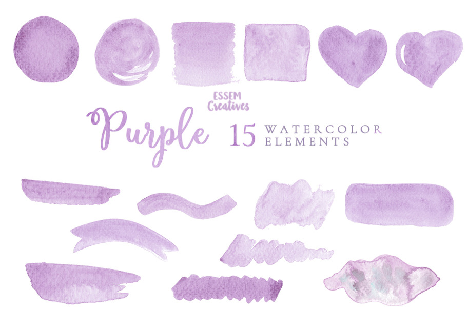 Purple Watercolor Clipart
