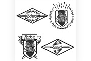 Vintage back to school emblems