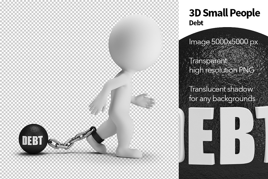 3D Small People - Debt in Illustrations - product preview 8
