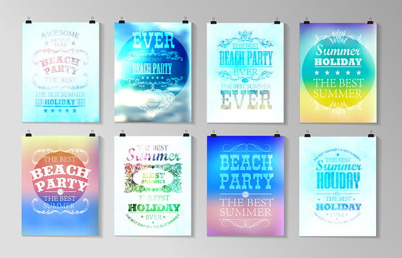 Summer poster set 3 in Flyer Templates - product preview 1