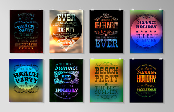 Summer poster set 3 in Flyer Templates - product preview 4