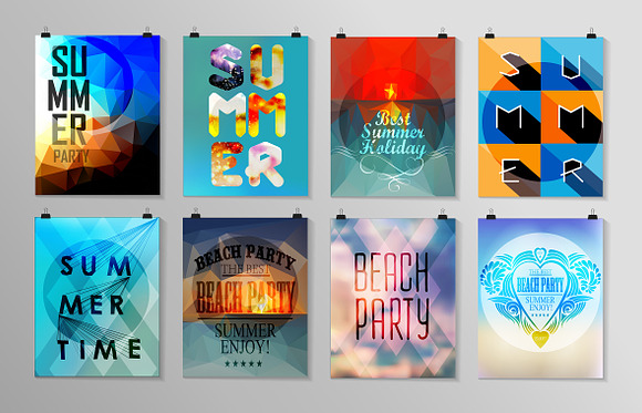 Summer poster set 3 in Flyer Templates - product preview 7