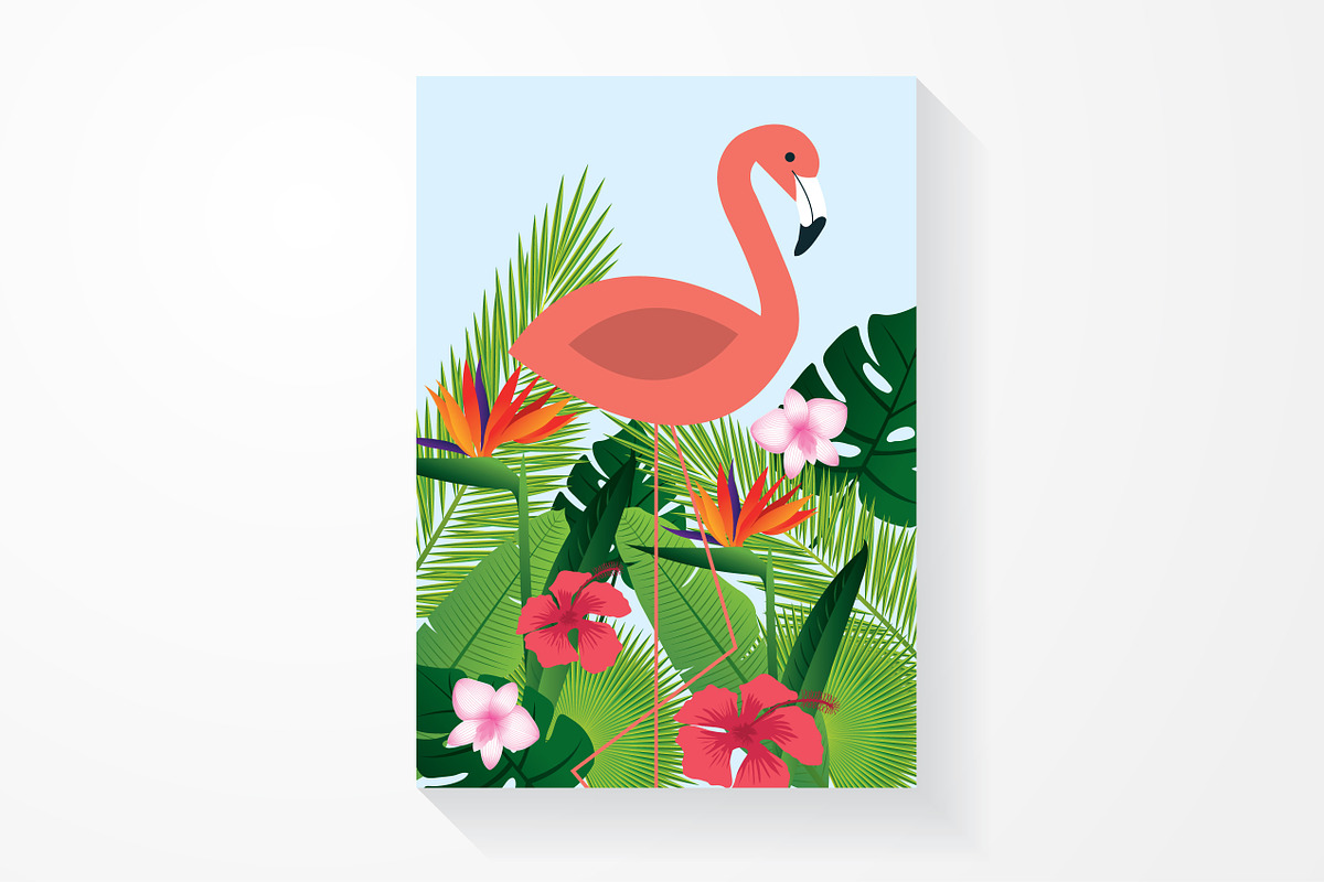 tropical flamingo vector in Illustrations - product preview 8