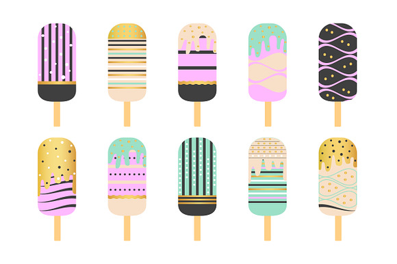 Vector trendy ice cream set  in Objects - product preview 1