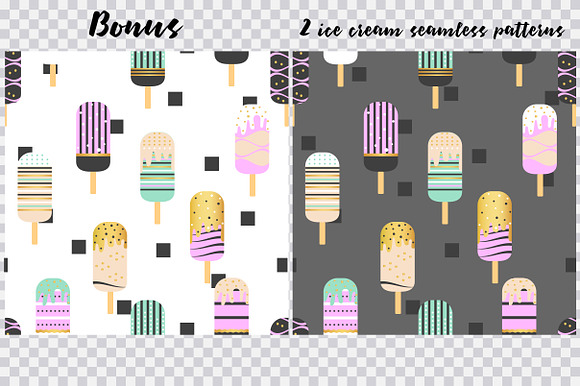 Vector trendy ice cream set  in Objects - product preview 2