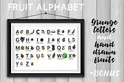 Vector fruit alphabet for kids.SALE