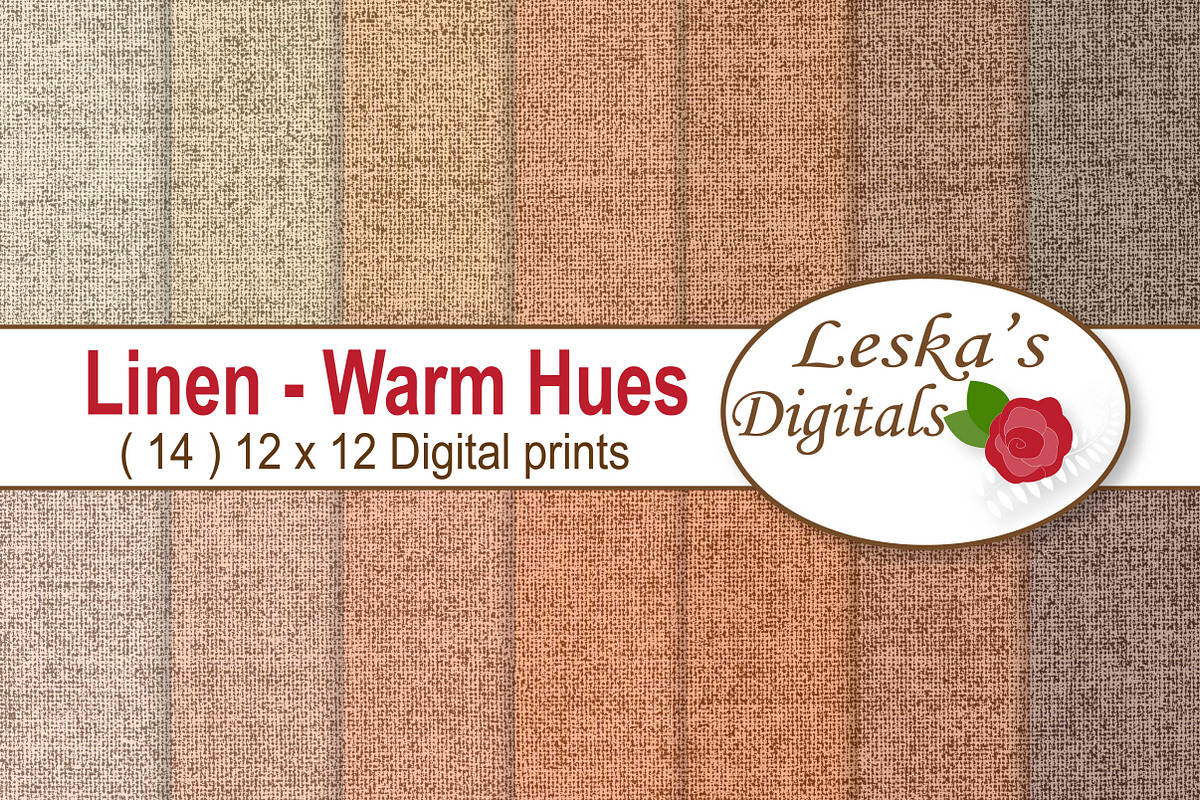 Linen Background Digital Paper in Textures - product preview 8