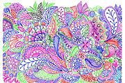 Colorful doodle pattern vector