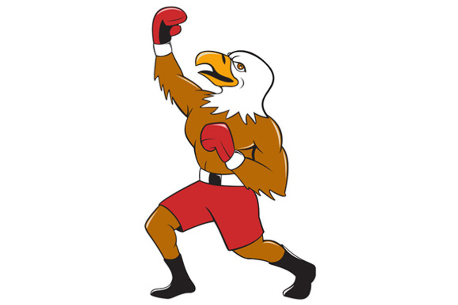 Bald Eagle Boxer Pumping Fist  in Illustrations - product preview 8