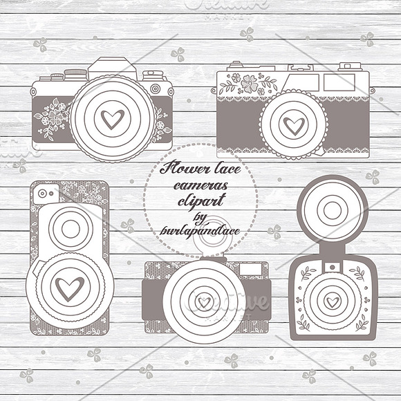 Rustic cameras clipart in Illustrations - product preview 1