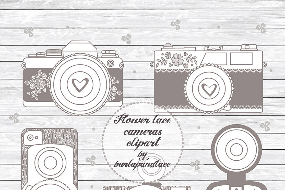 Rustic cameras clipart in Illustrations - product preview 8