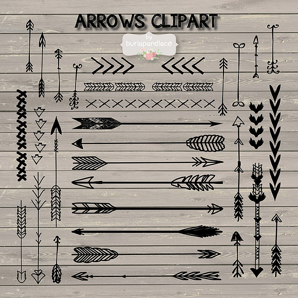VECTOR Hand Drawn clipart arrows in Illustrations - product preview 1