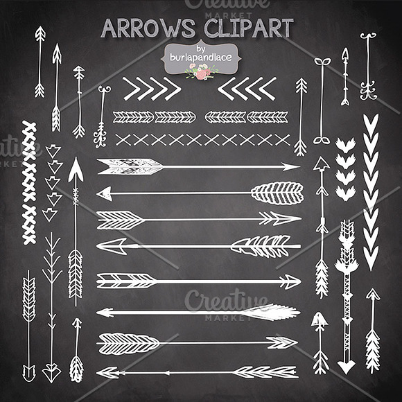 VECTOR Hand Drawn clipart arrows in Illustrations - product preview 1