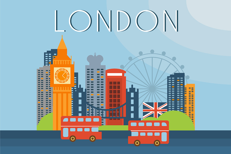 London Cityscape Vector Illustration in Illustrations - product preview 8