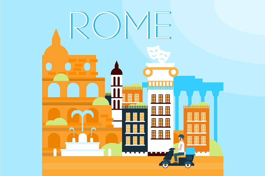 Rome Traditional Background in Illustrations - product preview 8