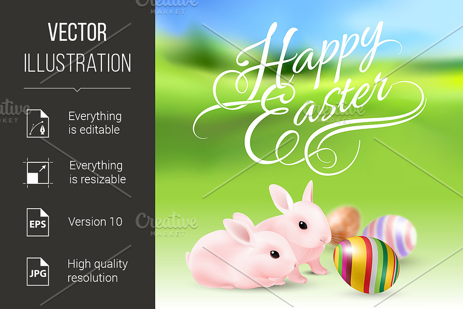 Happy Easter Greeting Card in Graphics - product preview 8