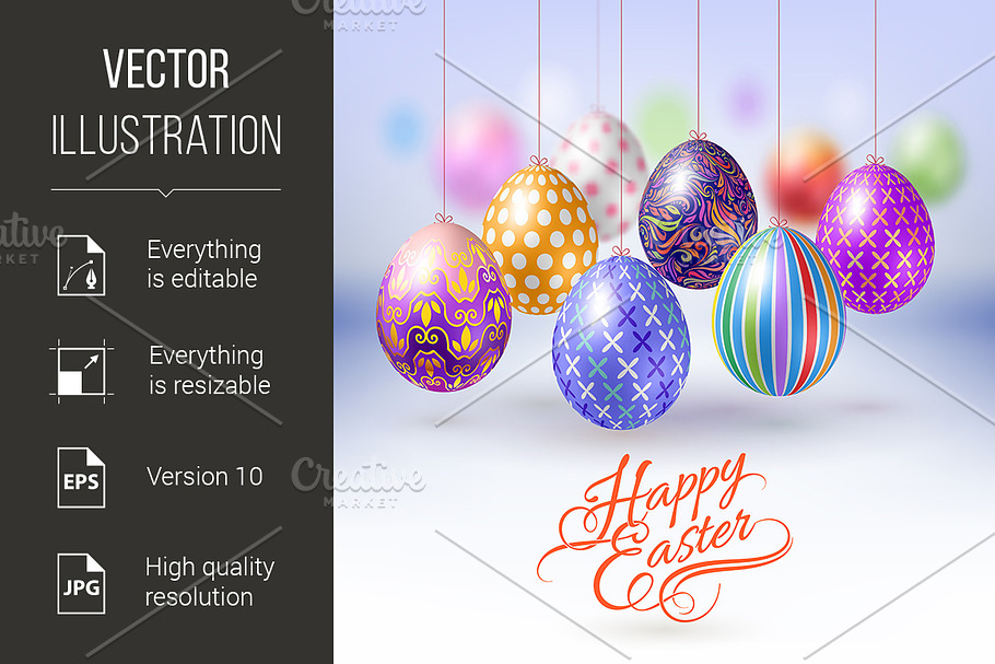 Happy Easter Greeting Card in Graphics - product preview 8