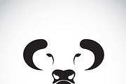 Vector of bull face design.