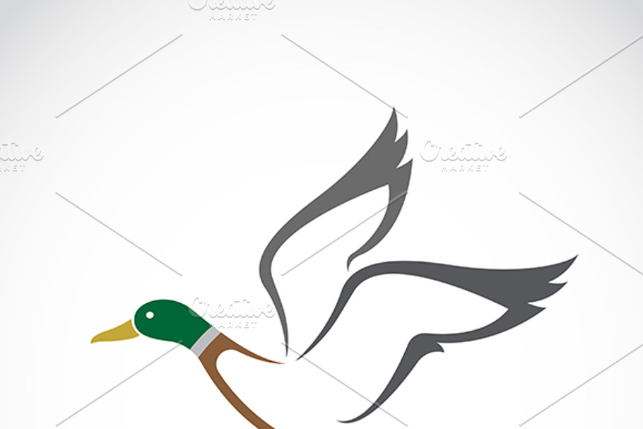 Flying wild duck design. in Graphics - product preview 8