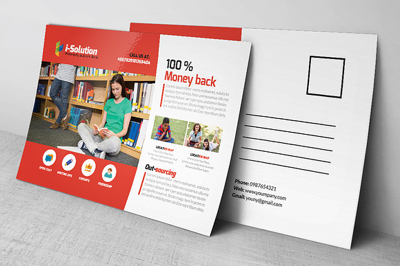 Education PostCard Template in Postcard Templates - product preview 3