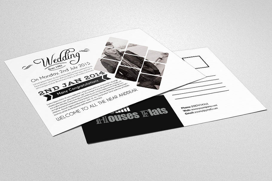Wedding Invitation PostCard in Postcard Templates - product preview 8