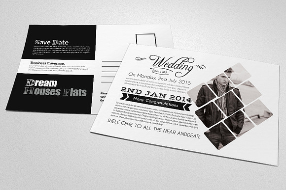 Wedding Invitation PostCard in Postcard Templates - product preview 1