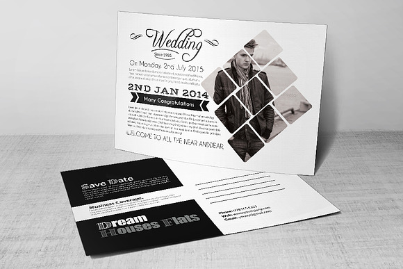Wedding Invitation PostCard in Postcard Templates - product preview 2