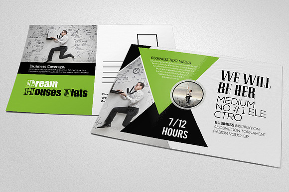Business Corporate Agency Postcard in Postcard Templates - product preview 1