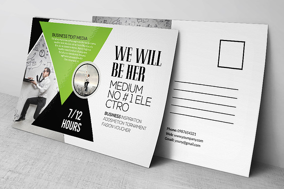 Business Corporate Agency Postcard in Postcard Templates - product preview 3